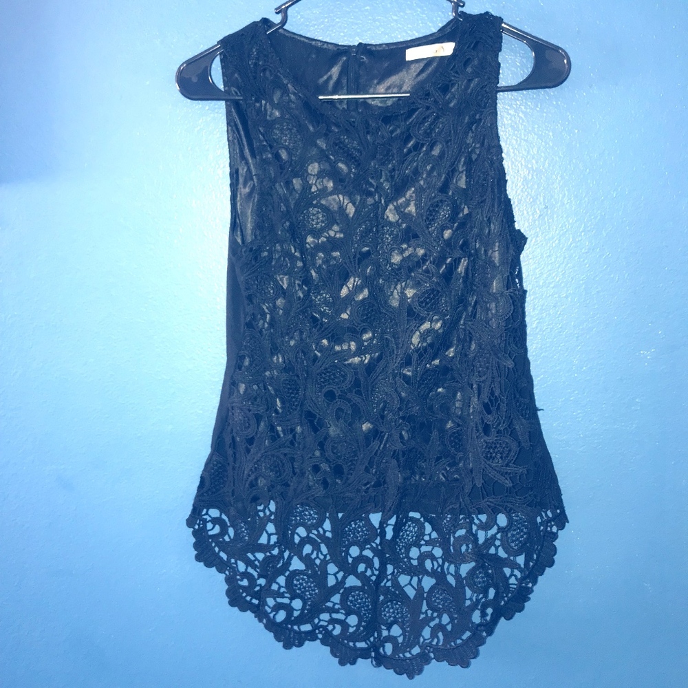 Shang ya silk/lace top